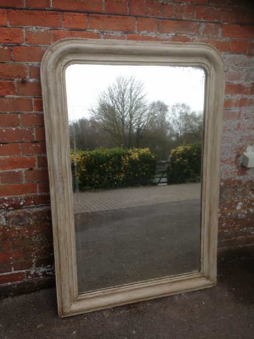 A Very Useful Size French Antique 19th Century Carved Wood Arched Top Mirror