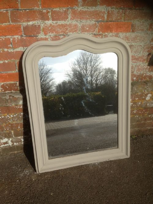 A 19th Century French Arched Top Painted Wall Mirror.