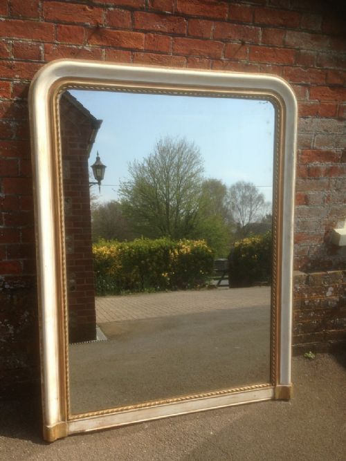 A Fabulous Large Antique 19th Century French Arched Top Mirror.