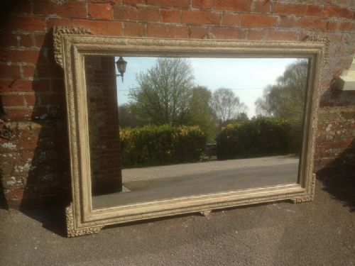 A Fabulous Large French Antique 19th Century Painted Carved Wood & Gesso Mirror.