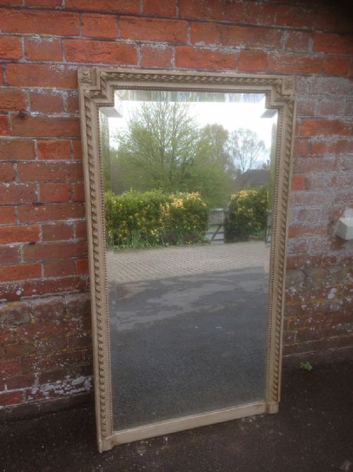 A Stunning Large Very Useful Size Carved Wood Antique 19th Century French Painted Twist Mirror.