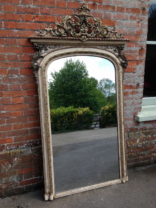 A Stunning Very Large Highly Decorative Antique 19th Century French Carved Wood & Gesso Original Mirror.