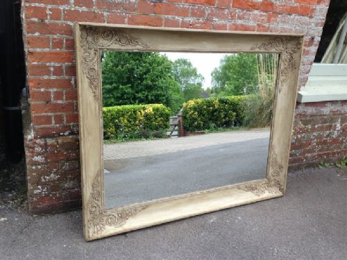 A Stunning Highly Decorative Large Early Antique 19th Century French Painted Louis Phillippe Mirror.
