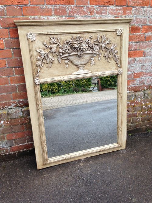 A Very Useful Size Highly Decorative Early 20th Century French Carved Wood Mirror.