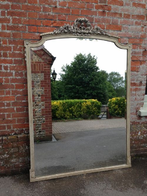 A Stunning Highly Decorative Large Painted Antique 19th Century Mirror.