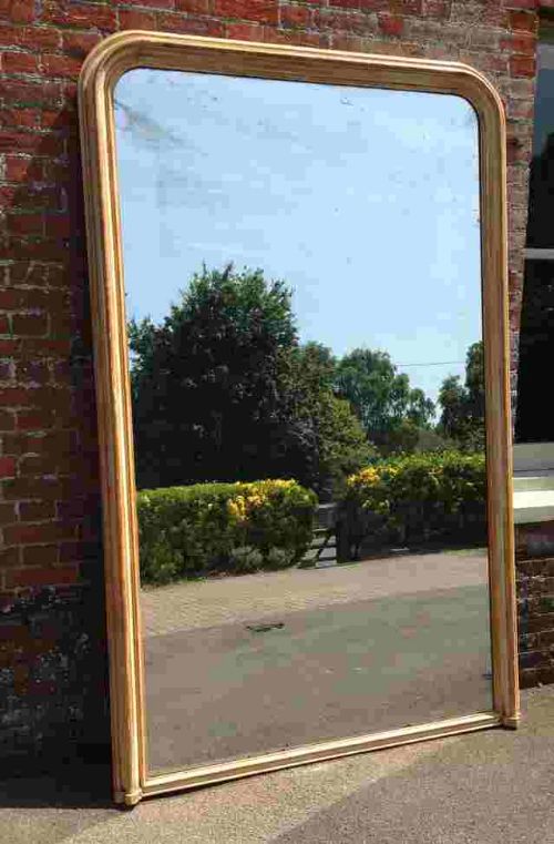 An Absolutely Stunning Very Large Original Antique 19th Century French Carved Wood & Gesso Arched Top Mirror.