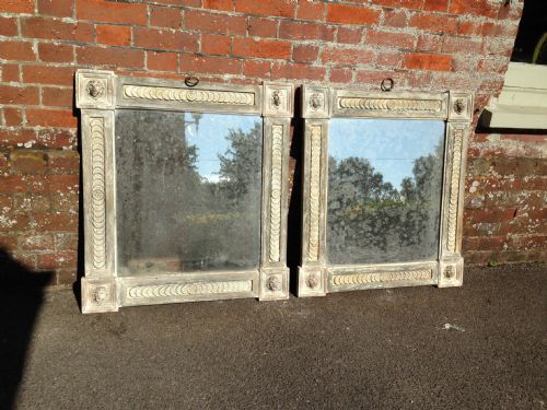 A Pair of Stunning Very Useful Size Highly Unusual Decorative Antique 19th Century French Distressed Mirrors.