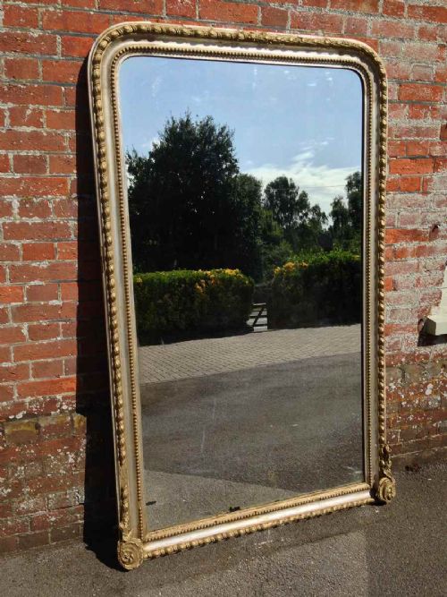 A Fabulous Large Highly Decorative French Antique 19th Century Silver & Gilt Arched Top Mirror