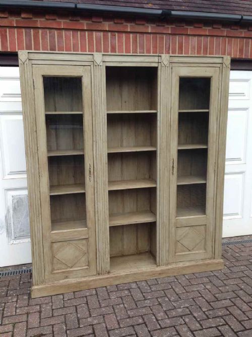 A Stunning Highly Useful Decorative French 19th Century Antique Carved Wood Painted Bookcase.