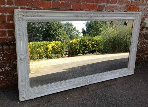 A Stunning Large Early Antique 19th Century French Louis Phillippe Distressed Painted Mirror
