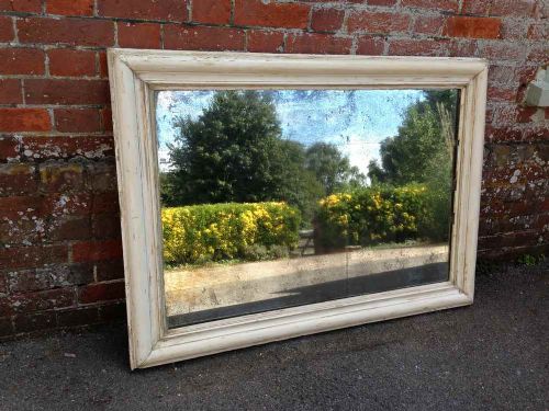 A Fabulous Size Original Antique 19th Century French Cream Carved Wood & Gesso Mirror.