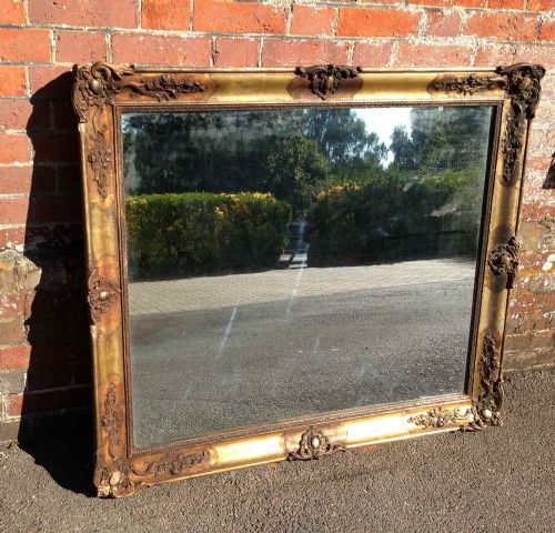A Wonderful Good Size Early Antique 19th Century French Carved Wood & Gesso Gilt Louis Phillippe Mirror.
