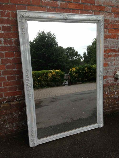 A Stunning Large Highly Decorative Antique 19th Century French Distressed Louis Phillippe Mirror