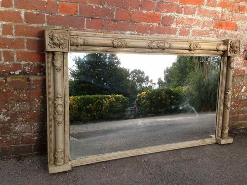 A Highly Useful Size Early 19th Century English Painted Mirror.