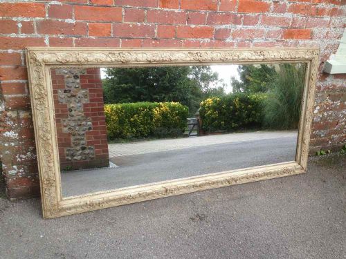A Fabulous Large Highly Decorative Antique 19th Century French Grey Painted Mirror.