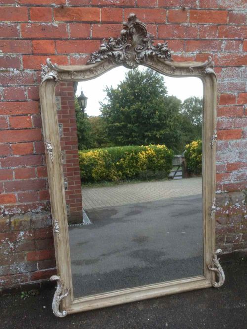 A Wonderful Highly Decorative Large Antique 19th Century French Carved Wood & Gesso Mirror.