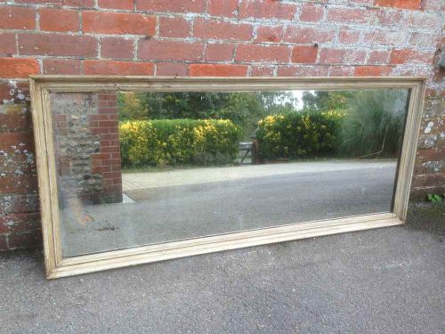 A Very Useful Large Size Antique 19th Century French Carved Wood Painted Mirror.
