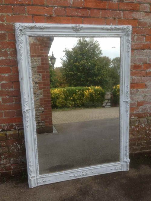 A Fabulous Large Antique 19th Century French Carved  Wood & Gesso Painted Louis Phillippe Mirror.