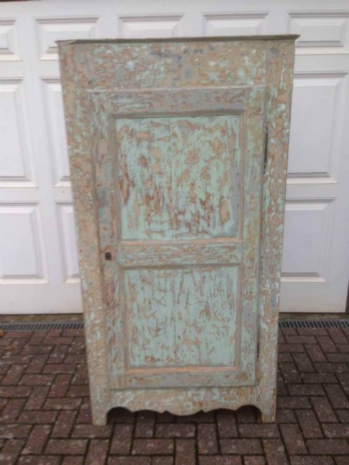 A Very Useful Early Antique 19th Century French Original Distressed Painted Cupboard.
