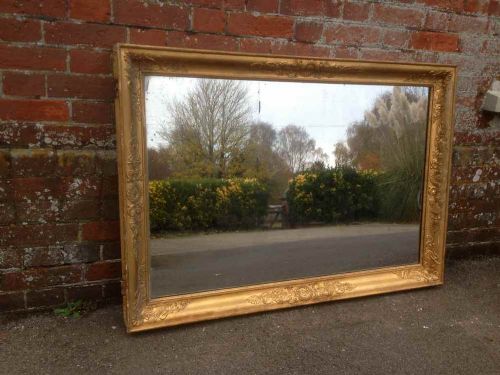 A Very Useful Size Early Antique 19th Century French Original Gilt Louis Phillipe Mirror.
