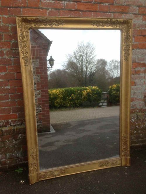 A Highly Impressive Large Antique 19th Century French Carved Wood and Gesso Gilt Louis Phillippe Mirror.