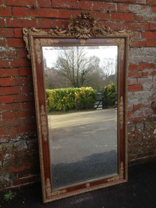 A Very Useful Large Highly Decorative Antique 19th Century French Original Carved Wood and Gilt Mirror.