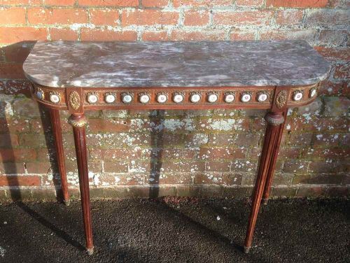 A Very Useful Size Antique 19th Century French Carved Wood and Ormalu Mounted Console Table.
