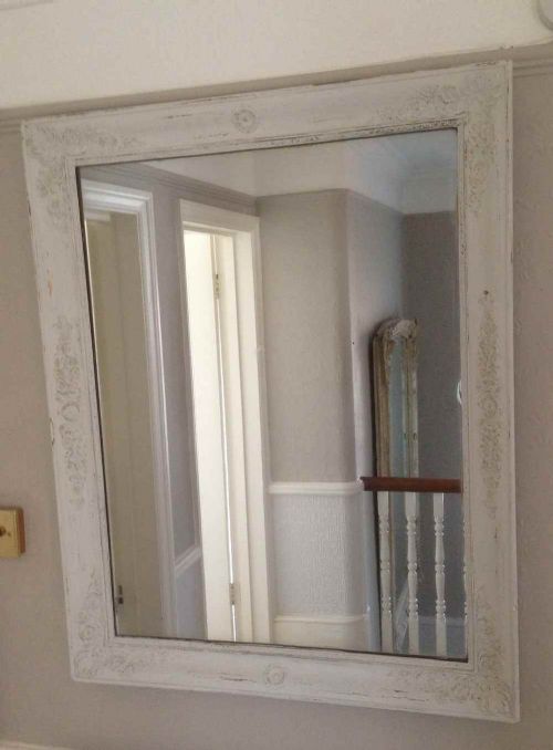 A Fabulous Antique 19th Century French Highly Decorative Distressed Painted Louis Phillippe Mirror.