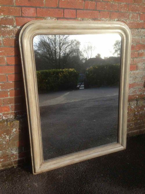 A Very Good Size Large Plain Arched Top Antique Painted 19th Century French Louis Phillippe Mirror.