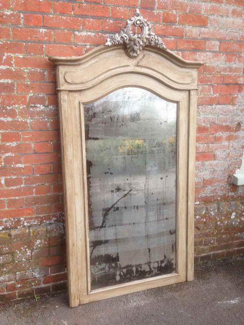 A Large Antique 19th Century French Painted Mirror.