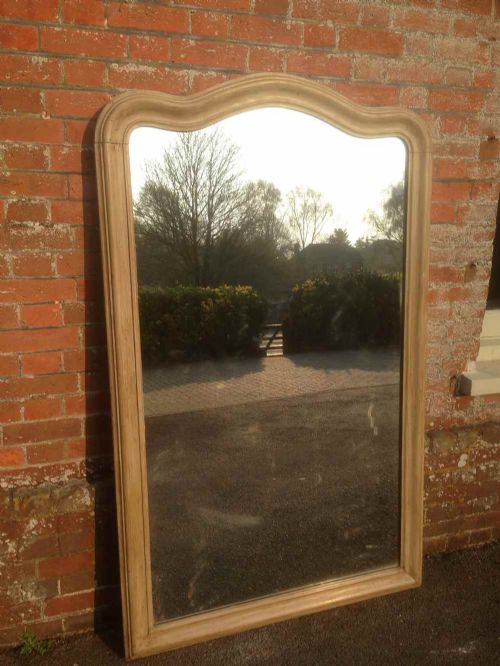 A Stunning Large Antique 19th Century French Carved Wood & Painted Mirror.