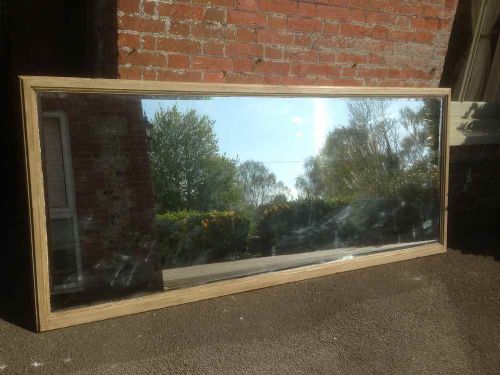 A Fabulous Unusually Large Antique 19th Century French Carved Wood Painted Plain Mirror.