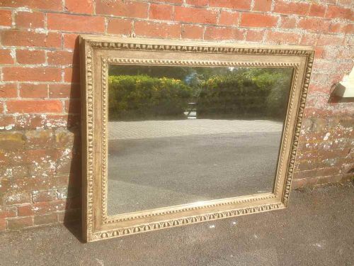 A Good Size Antique 19th Century French Carved Wood Painted Mirror.