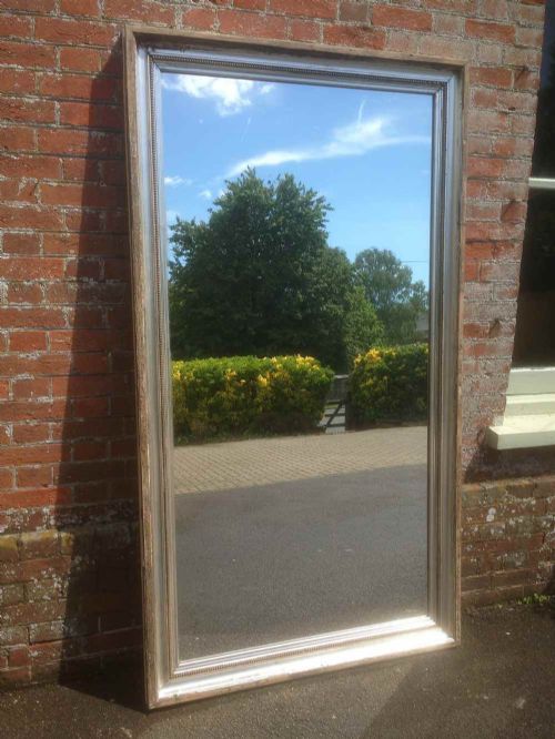 An Absolutely Stunning Large Antique 19th Century French Carved Wood Original Silvered Decorative Mirror.
