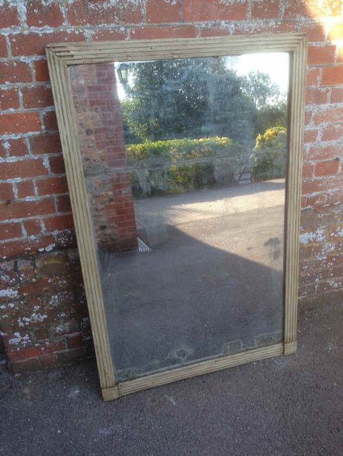 An Early Antique 19th Century French Painted Original Distressed Mirror.