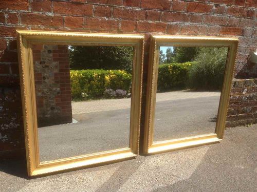 A Good Size Antique Late 19th Century English Carved Wood Gilt Mirror.
