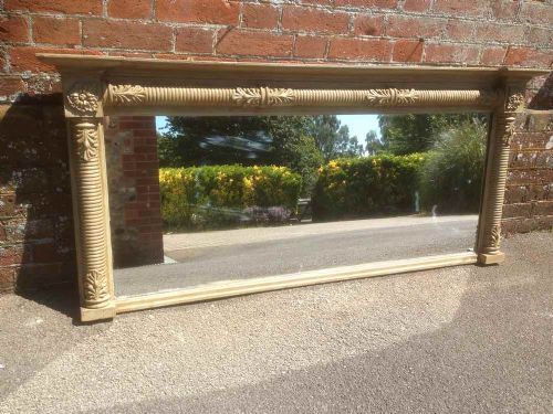 A Very Useful Size Early Antique 19th Century French Overmantel Mirror.
