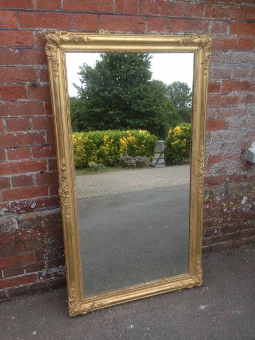 A Very Useful Size Large Early Antique 19th Century French Original Gilt Louis Philippe Mirror.
