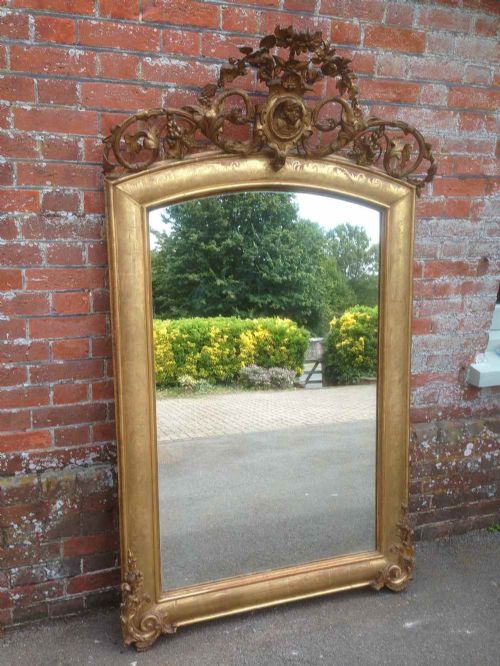 A Fabulous and Very Fine Early Antique 19th Century French Etched Original Ornate Mirror.
