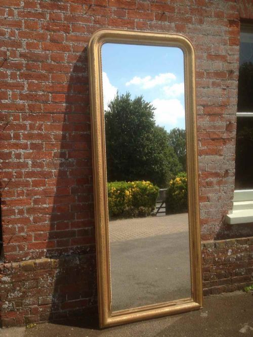 An Absolutely Stunning Highly Unusual Very Large Antique 19th Century Gilt Arched Top Mirror