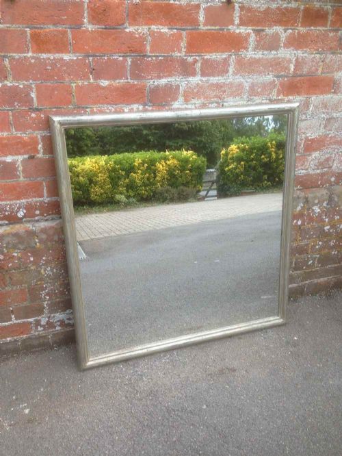 An Unusual Antique 19th Century French Original Silvered Bistro Mirror.