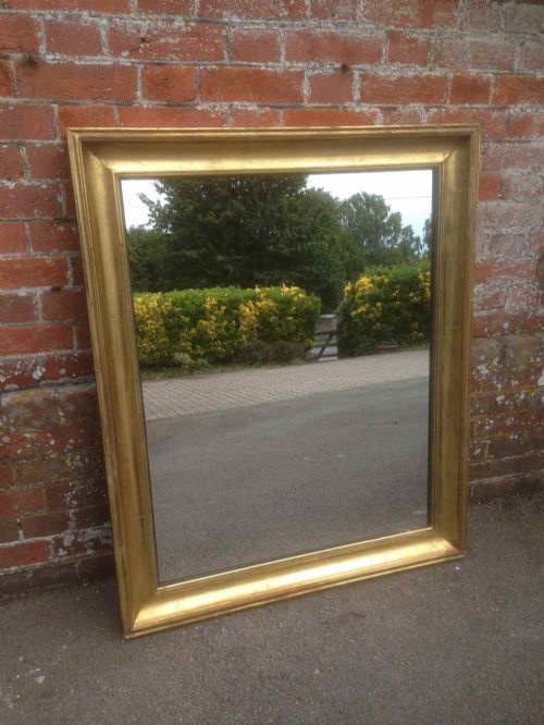 A Very Useful Size Antique 19th Century French Original Carved Wood & Gilt Bistro Mirror.