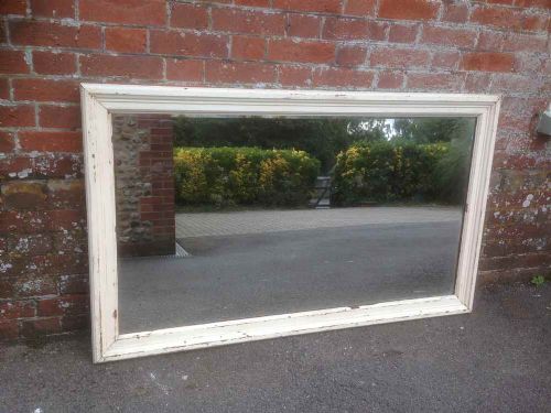 A Plain Large Antique 19th Century French Original Painted Mirror.