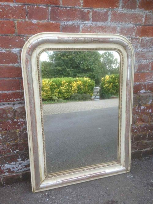 A Useful Size Original Early Antique 19th Century French Arched Top Mirror.