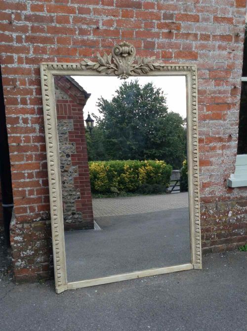 A Stunning Large Highly Decorative Antique 19th Century French Painted Mirror