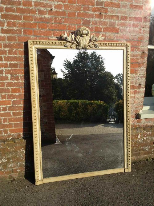 A Large Highly Decorative Antique 19th Century French Painted Mirror.