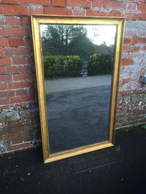 A Very Useful Size Early Antique 19th Century French Original Gilt Mirror.