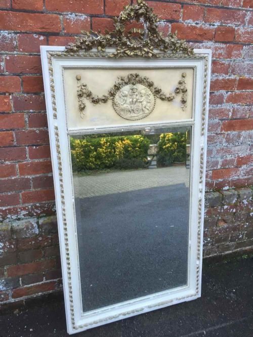 A Highly Decorative Large Antique 19th Century French Original Slightly Distressed French Original Mirror.