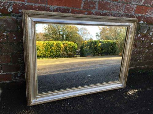 A Very Useful Size Original Antique 19th Century French Silver and Gilt Mirror.