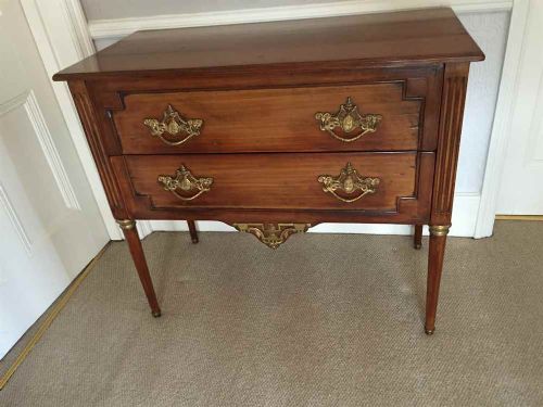 A Stunning Early 20th Century French Cherrywood 2 Drawer Commode.